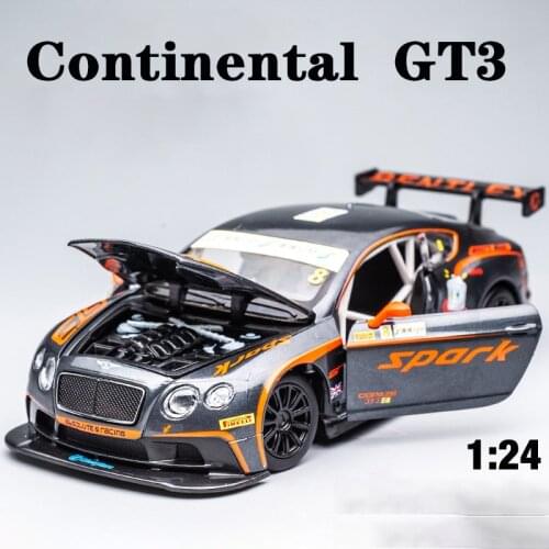 1:24 Continental GT3 high-light free wheel Sport racing car model toy pressed in metal alloy replica in miniature