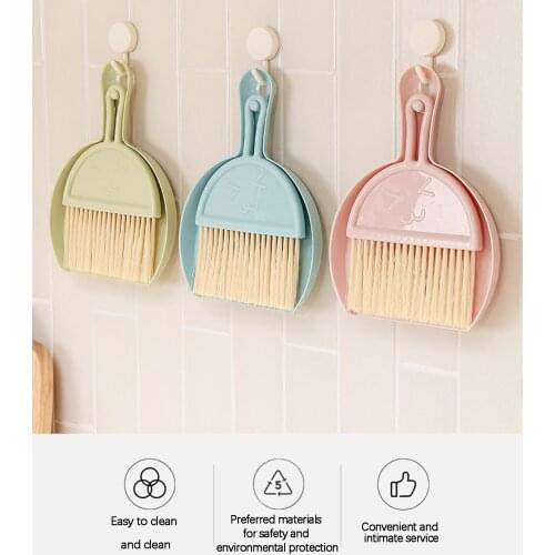 1pc mini bench-top sweeping brush, small broom and dust pan set, light and simple Clean tools that does not take up space