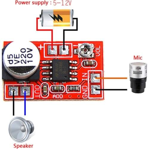 1PCS High Quality DC 5V-12V Micro Electret Amplifier MIC Condenser Mini Microphone Amplifier Board