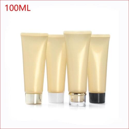 100ML shiny gold Empty Soft Tube For Cosmetic Packaging Lotion Cream Plastic Bottle Skin Care Cream squeeze Containers Tube