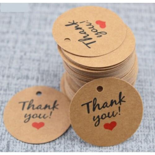 100pcs Paper Thank You Cards 3.5cm Round Wishing Bottle Tags Mother 's Days Gift Crafts Wedding Decoration Diy Party Supplies
