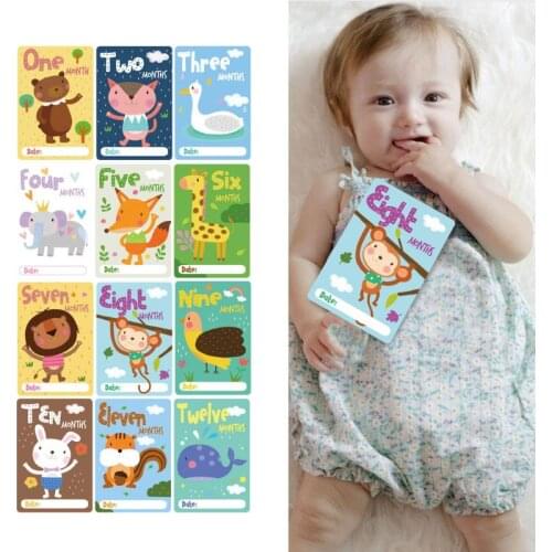 12 Sheet Milestone Photo Sharing Cards Gift Baby Age Cards Newborn Photo Props