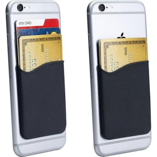 2pcs/Lot Card Case Holder Elastic Stretch Silicone 2021 Fashion Cell Phone ID Credit Card Holder Sticker Wallet Colour Cover