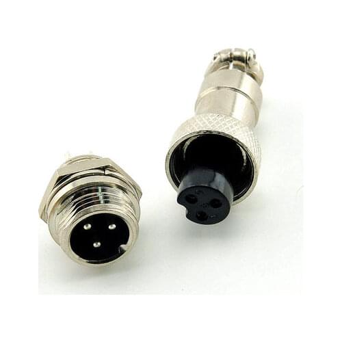 3PIN 12mm GX12-3 core aviation plug cable connector plug + socket 5 pairs