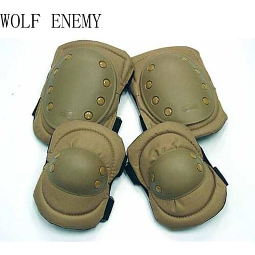 Four Pieces / Sets Riding Safety Protector Elbow Roller Suit Tactical Army MILL Kneepad Wholesale Field Roller Brace Kneecaps