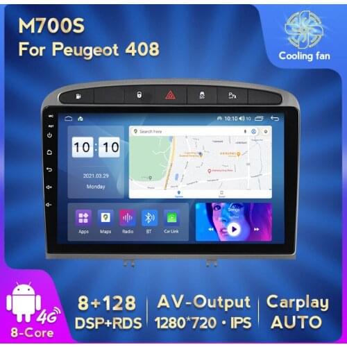 2Din 6G+128G Android 11 Car Radio GPS RDS DSP For Peugeot 408 for Peugeot 308 308SW Car Multimedia Carplay wifi 4G Player