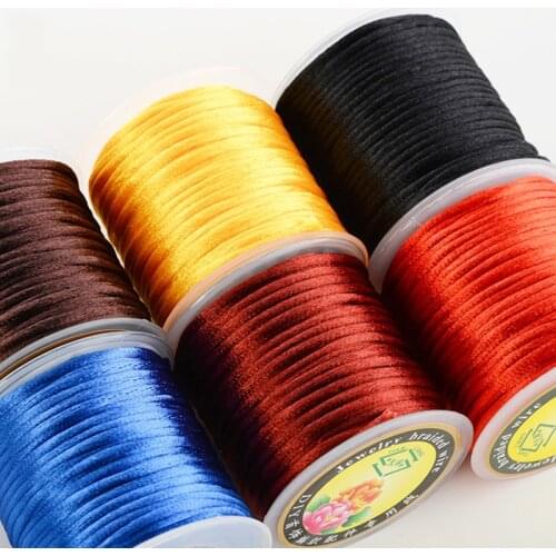 Free Shipping 55M/Roll 1.5 MM solid Color Nylon Satin Chinese Knotting Cord Beading String Thread Rope for Handicraft cords