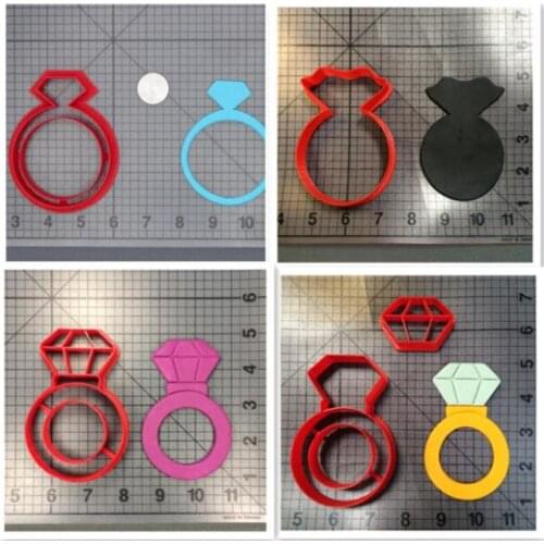 Diamond ring biscuit mold baking tool Flip sugar mold cookie seal PLA3D printing custom