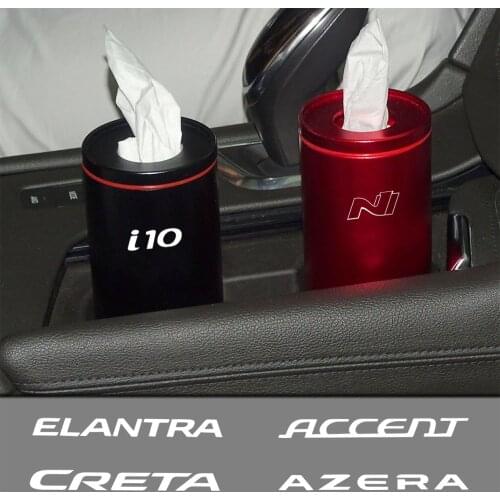 For HYUNDAI VELOSTER TUSCANI TUCSON TIBURON STAREX SONATA SOLARIS PALISADE Auto Tissue Boxes Car Cup Holder Cylinder Tissue Box