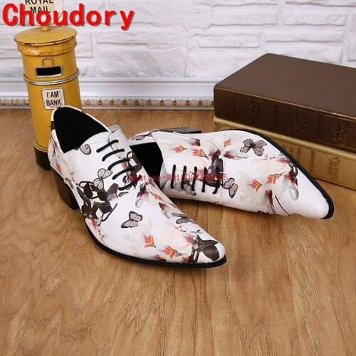 Choudory European Fashion Pointed Toe High heels Plataforma Oxford Shoes For Man Burgundy Classic Italian Dress Wedding Shoes