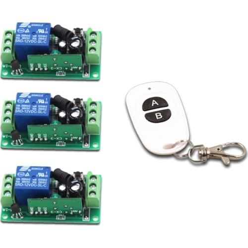 DC9V 12V 24V Wireless Remote Control Switch Systerm 12V 1CH 10A Relay Receiver Transmitter 315Mhz/433Mhz