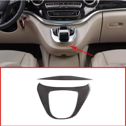 For Mercedes-Benz V-Class 2015-2020 3D Carbon Fiber Car Styling Multimedia Panel Covers Stickers Interior Auto Accessories 2 Pcs