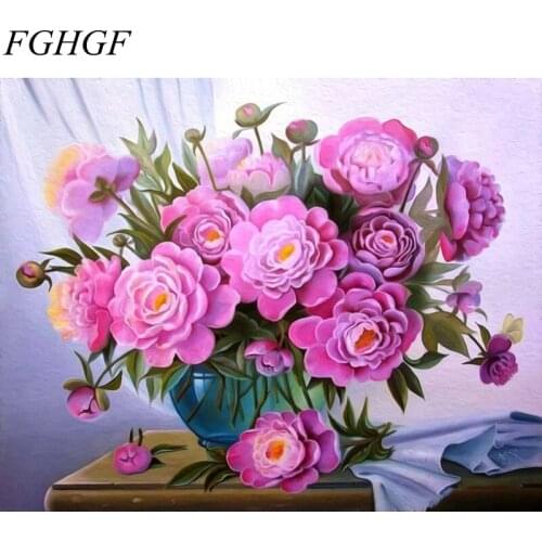 FGHGF Frameless Pictures Wall Art Diy Oil Painting Home Decoration Painted Flowers By Numbers Handwork Gifts
