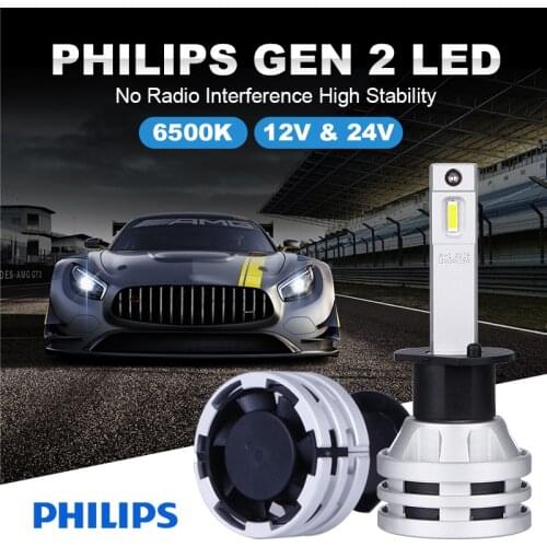 H11 LED G2 LED Philips Ultinon Essential H7 H1 H4 9012 HIR2 LED Headlight No Noise HB3 HB4 9005 9006 Car FogLamp 24V 12V