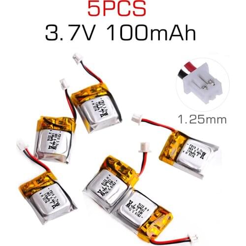 Hobby Hub 5 pcs 3.7V 100mAh Li-po Battery for Cheerson CX-10 CX-10A FQ777-124 Hubsan Q4 Wltoys V272 Mini RC Quadcopter Drone