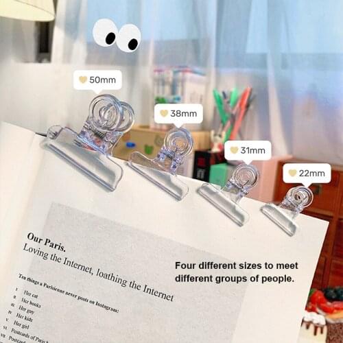 Creative Clips Transparent Acrylic Long Tail Function Small Cute Dovetail Clip Color Fixed Folder Snack Sealing Clip