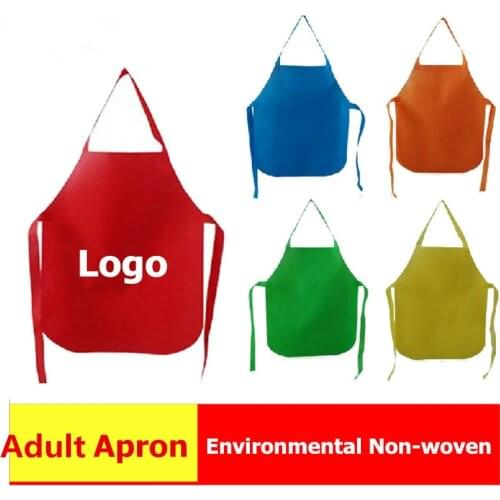 PP Non Woven Kitchen Adult Print DIY Painting Aprons Disposable Aprons Cartoon Printed Logo Cooking Apron custom logo eco Aprons