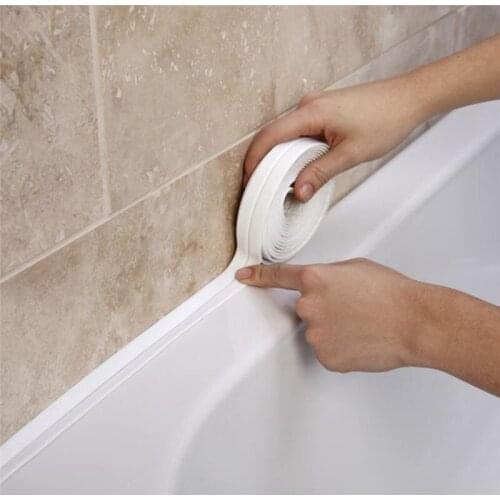 3.4mx38mm PVC Bath Sealing Strip Tape Windows Bathroom Shower Kitchen Sink Stripping Sticker Decorative Self Adhesive Tapes