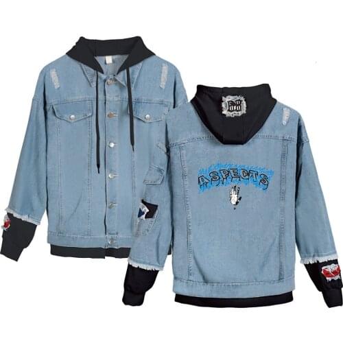 Personality Lil Peep Denim Jacket Loose Coat Hooded Cowboy Jackets Men/Women Hoodies Sweatshirt Spring Autumn Plus Size 4XL