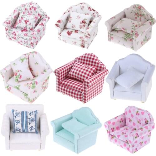 1/12 Dollhouse Simulation Sofa Miniature Sofa Doll House Furniture Living Room Accessorie For Children Kids Gift