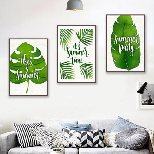 Watercolor Green Leaf Wall Art Canvas Painting Green Leaves Nordic Posters and Prints Decorative Picture Modern Home Decor 4-20