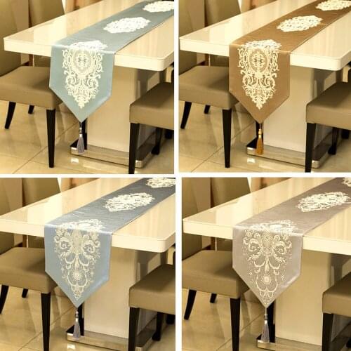 New Luxury Classical European Style Wedding Decoration Modern Table Runner Cotton Table for Wedding Party Embroidery Table Cloth
