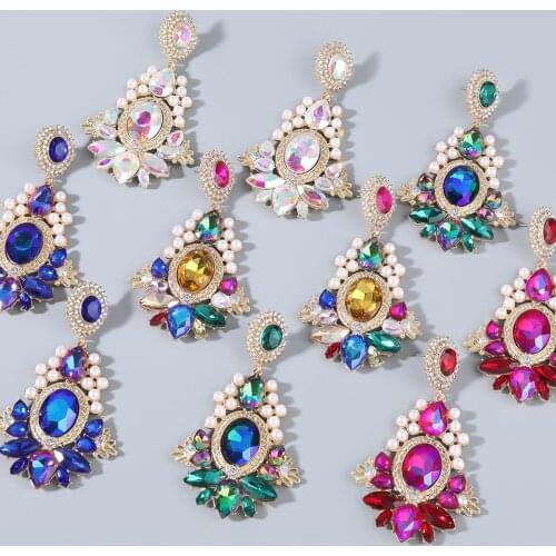 JIJIAWENHUA New Sparkling Acrylic Alloy Pendant Womens Earrings Dinner Party Wedding Fashion Creative Jewelry Accessories