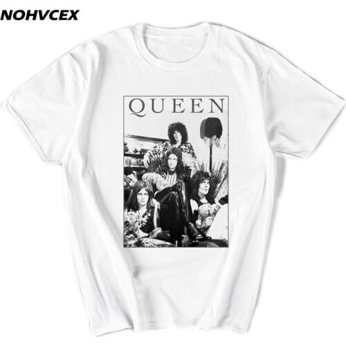 New Rock Queen Band Printed Fashion Cotton Tops Tee Shirt Hipster Homme Men Casual Street Brand Clothes