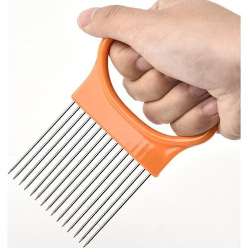 Tomato Vegetable Shrendders and Slicers Onion Slicer Cutting Aid Guide Slicer Cutter Safe Fork Kitchenware Accessories