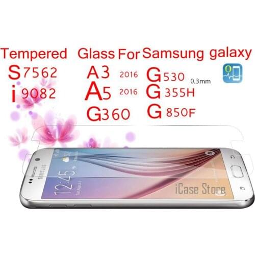 9H Tempered Glass For Samsung galaxy S7562 Trend plus i9082 G530 G355H G360 G850F A3 A5 Alfa Alpha Screen Protector Film Case