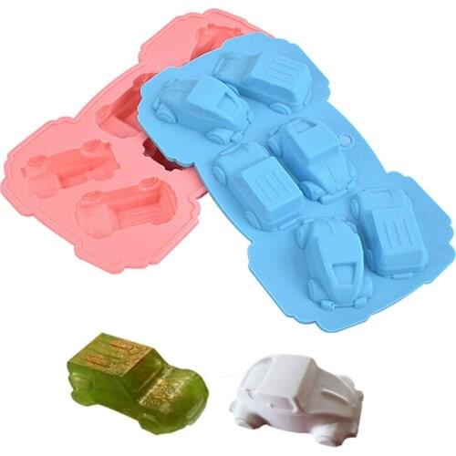Silicone 6-connected car-shaped ice tray mold Chocolate mold DIY baking tools