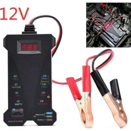 12V Car Battery Tester 8 LED Lights Digital Alternator Tester Auto Load Digital Analyzer Battery Accessories For Car Motorcycle