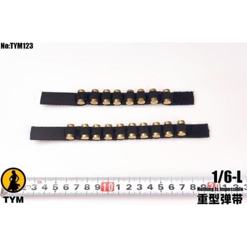 1/6 Soldier Heavy Elastic Belt TYM123 Black/ Metallic for 12" Action Figure Doll