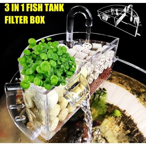 Aquarium External Filter Box Acrylic External Hanging Water Purifier for Round Fish Tank Accessories Home Accessories