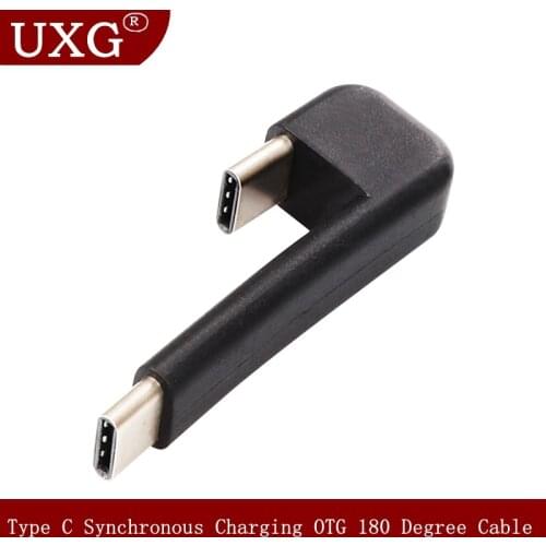 High Quality USB Type C To 3.1 C Male Synchronous Charging OTG 180 Degree Charging Cable Adapter Mobile Phone U Disk Connector