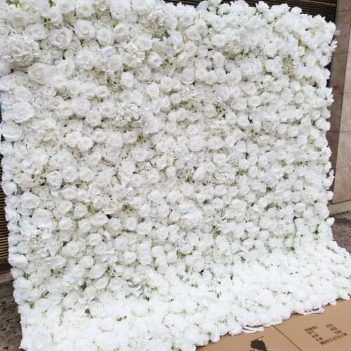 SPR 3D white/ivory roll up wall with butterfly Artificial wedding flower occasion backdrop arrangement flowers decorations