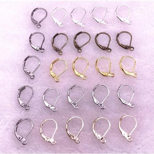 New 20pcs/lot 15*10mm French Lever Earring Hooks Wire Settings Base Hoops Earrings DIY Jewelry Making Supplies
