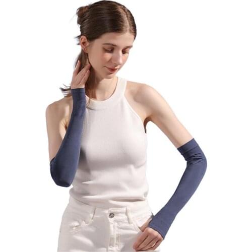 1pair Ice Silk Outdoor Sports Sunscreen Arm Cover Anti-ultraviolet Riding Protective Sleeve