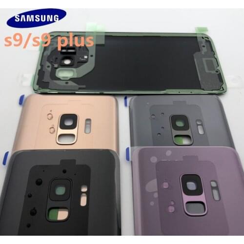 100% Original NEW Samsung Galaxy s9 G960 S9+plus G965 Battery Back Cover Door Housing Replacement + ear Camera Glass Lens Frame
