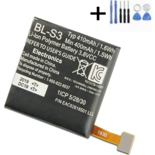 1x 100% 410mAh Battery Replacement For LG G Watch R W110, W150 Urbane Watch BL-S3 Smart Phone Batteries + Repair Tools kit