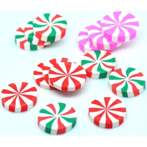 20PCS Flat Back Polymer Clay Christmas Candy Cabochons,Dollhouse Miniatures,Japanese Food Toys,Scrapbook Embellishments-20mm