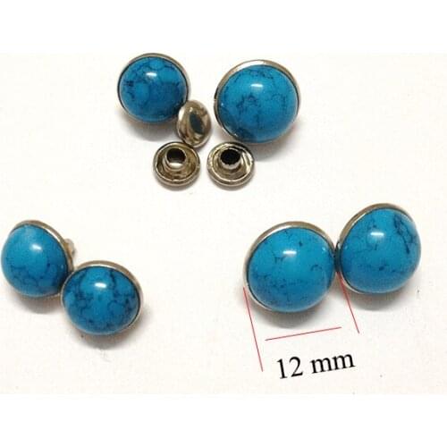 2000 sets Blue Turquoise Rivets Studs Decorations Findings 12 mm