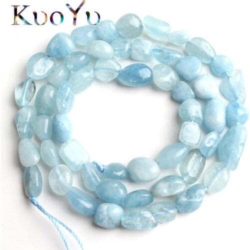 5-7mm Natural Irregular Genuine Aquamarina Stone Beads Loose Spacer Beads For Jewelry Making DIY Bracelet Necklace 15"Strand