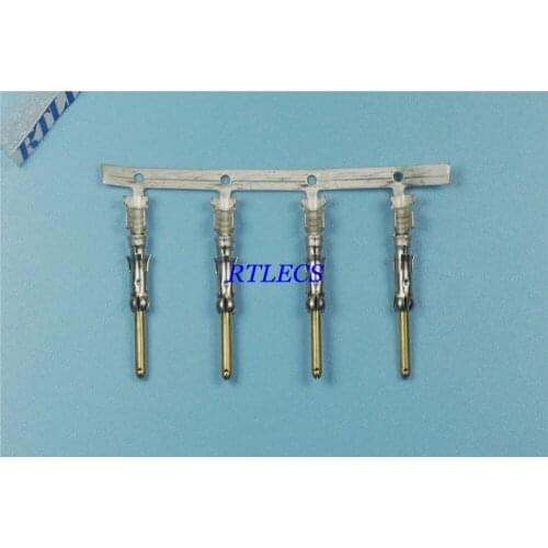 50pcs Male Pin Contact Gold Crimp 16-18 AWG Wire Gauge Stamped Plug Contact Pin 66098-9 Auto Application