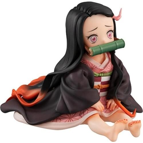 Demon Slayer Anime Figure Kamado Nezuko Sitting ver. Figurine Kimetsu no Yaiba action figure Collect model toys doll gift 6.5cm