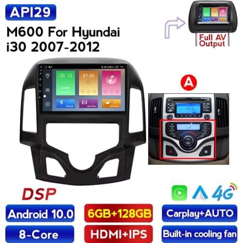 1280*720 9" Android 10 Car GPS Player Car Radio Multimedia Navigation Stereo For HYUNDAI I30 2007 2011 Head Unit DSP