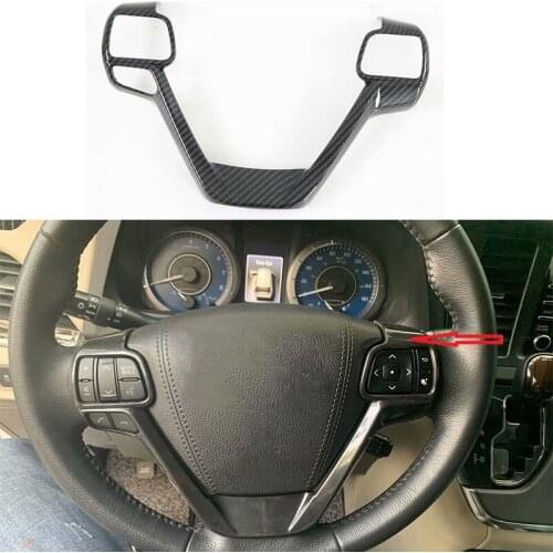 Carbon Fiber Style Car Interior Steering Wheel Decoration Cover Trim Mouldings For Toyota Sienna (XL30) 2015 -2020