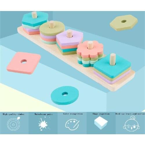 Wooden Montessori Preschool Toys Gift Count Geometric Shape Cognition Match Baby Early Education Teaching Aids Toys For Children