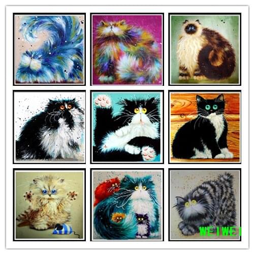DIY 5D diamond painting animal Persian cat picture rhinestone embroidery cross stitch diamond mosaic home decoration painting