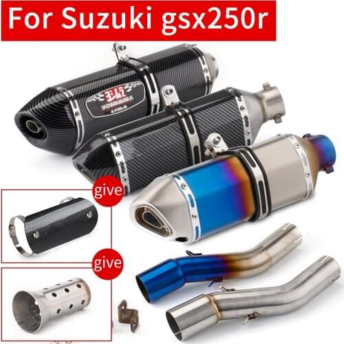 For SUZUKI GSX250 GSX250R DL250 GSX 250R Motorcycle Exhaust Slip-On Middle Link Pipe Escape Moto Racing Modified Bike Motorcross